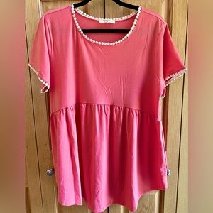 Lovely 2XL Zenana peach/coral babydoll style